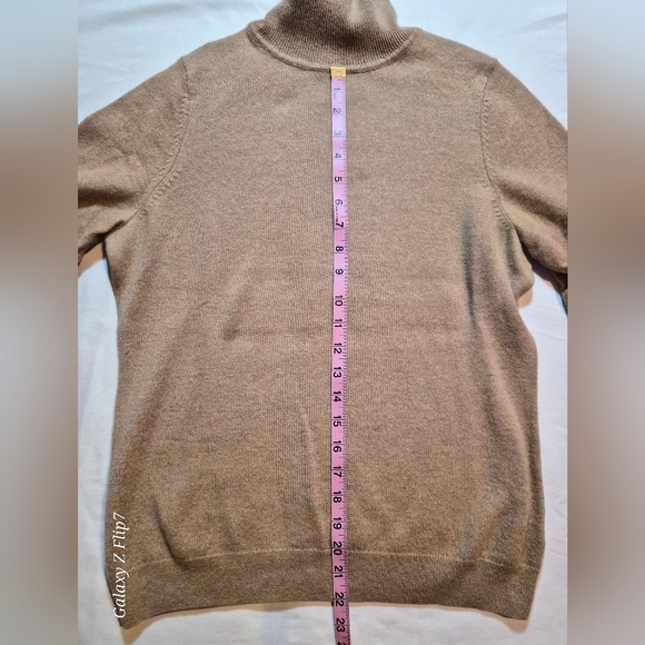 Talbots Petites Pure Cashmere Turtleneck Sweater Tan Beige Size Large Petite LP - Picture 6 of 7